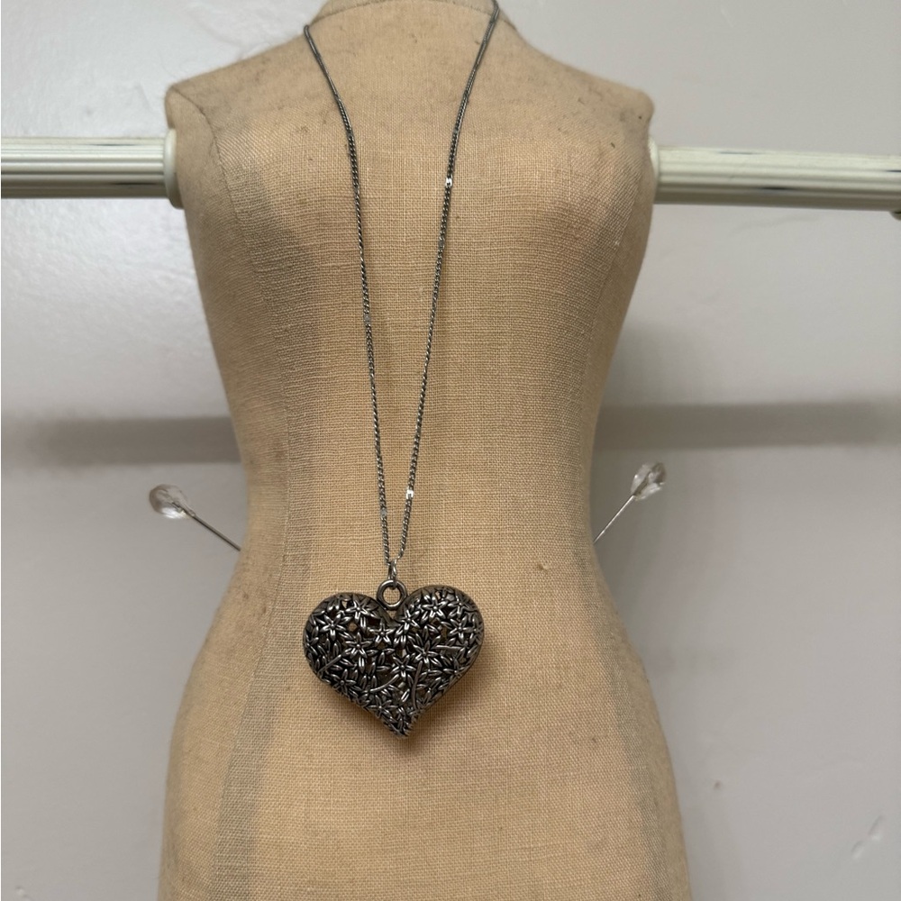Silver Heart Pendant Necklace
